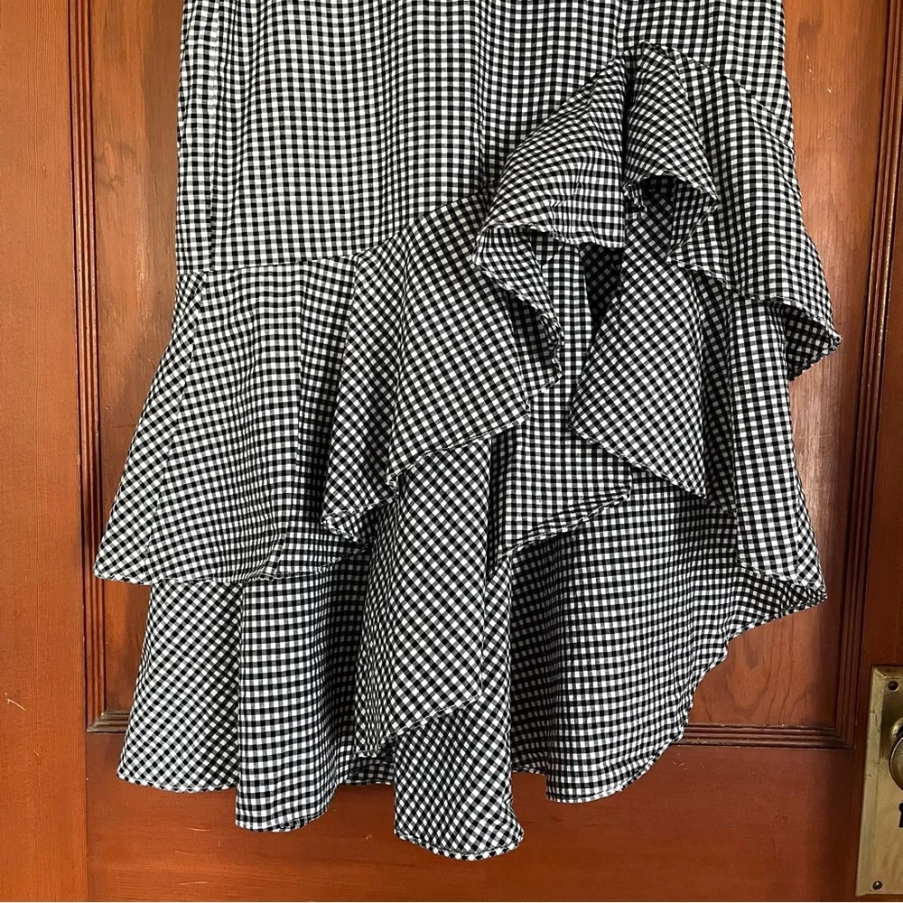 Scripted Gingham Tiered Ruffle Skirt - Picture 3 of 5